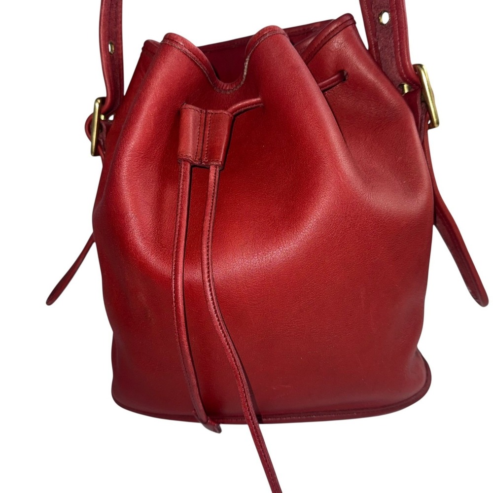 Coach 9952 Bucket Bag Women Red Vintage Leather Drawstring USA Made - Picture 7 of 14